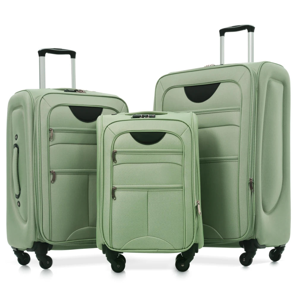 Softside Luggage Expandable Three-Piece Set With TSA Lock