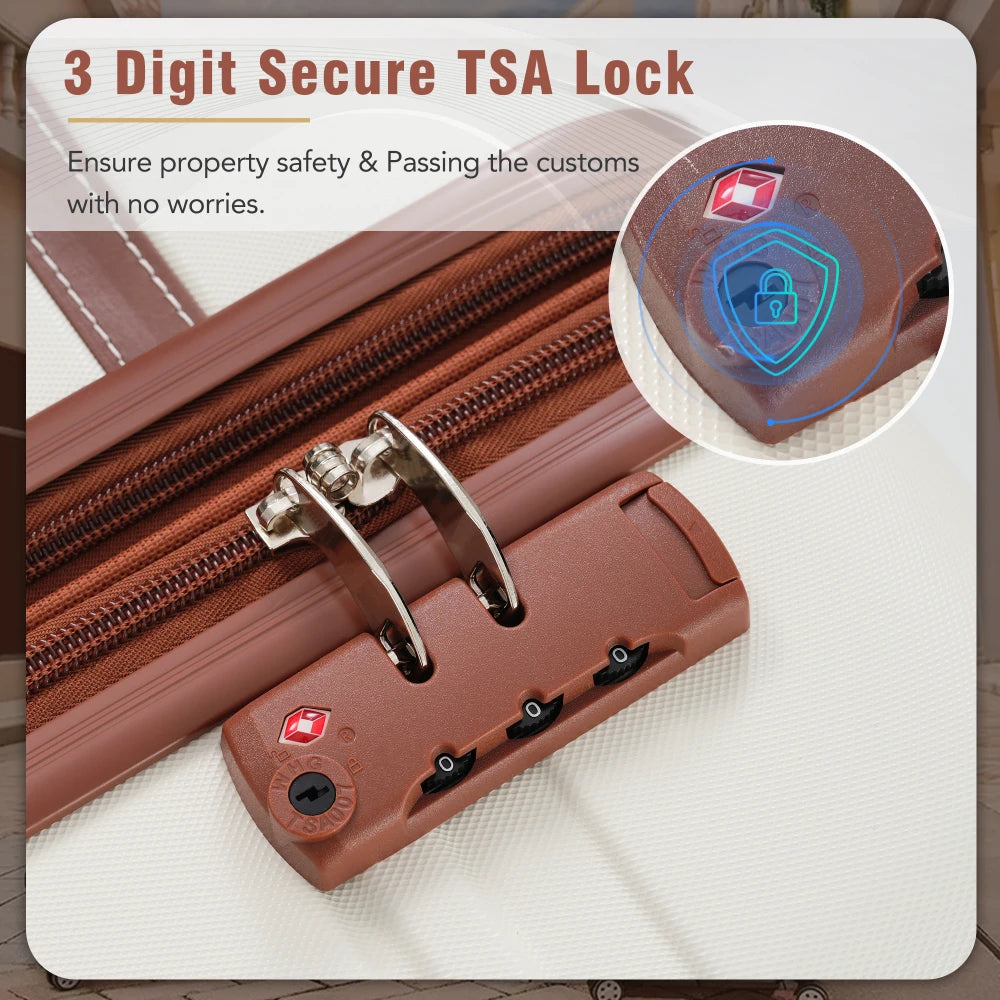 4 Piece Hardside Spinner Luggage Set With TSA Lock