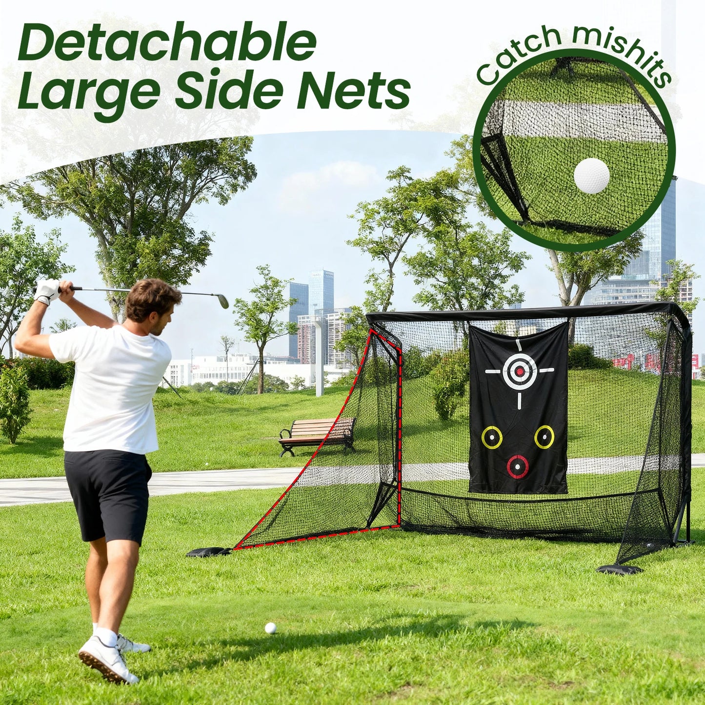 Premium Golf Hitting Net With Target Mat For Backyard Training