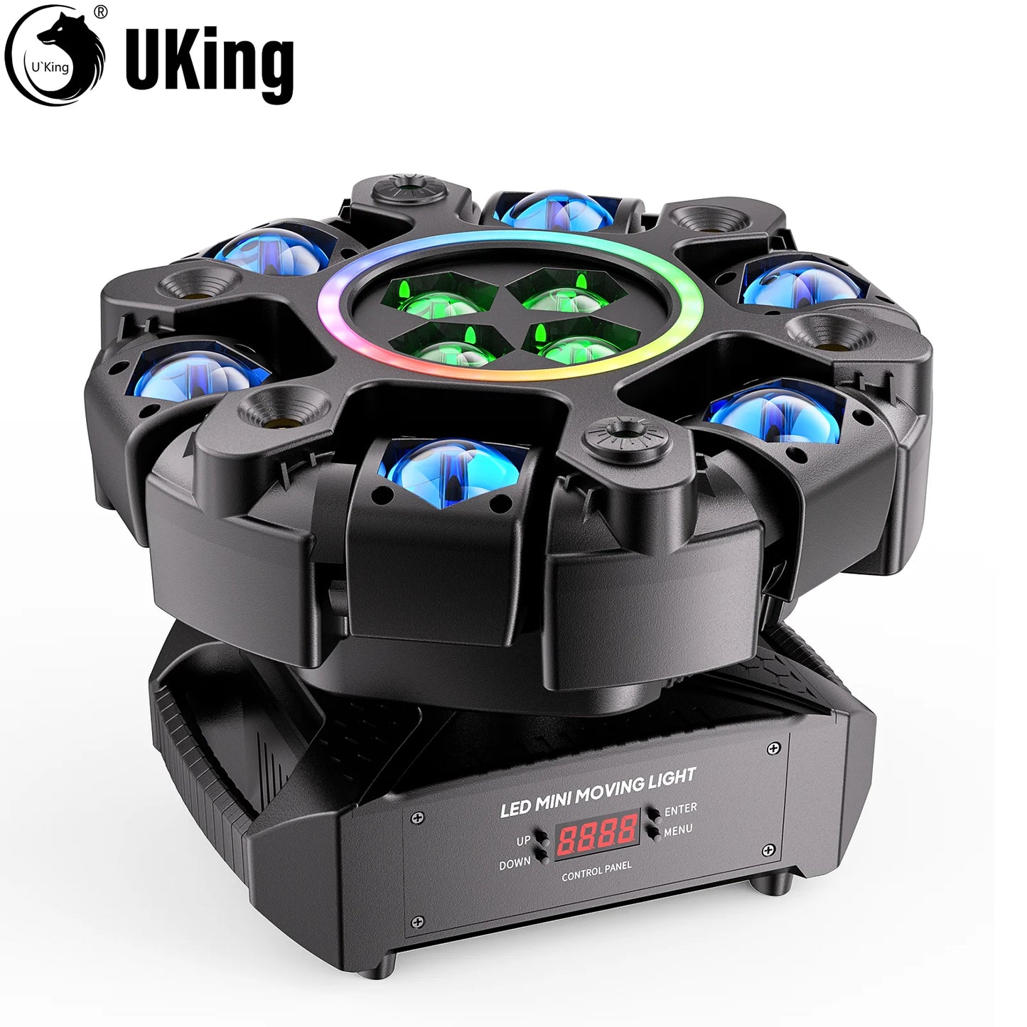 U'King 150W RGBW Beam Moving Head Light With Ring Effect