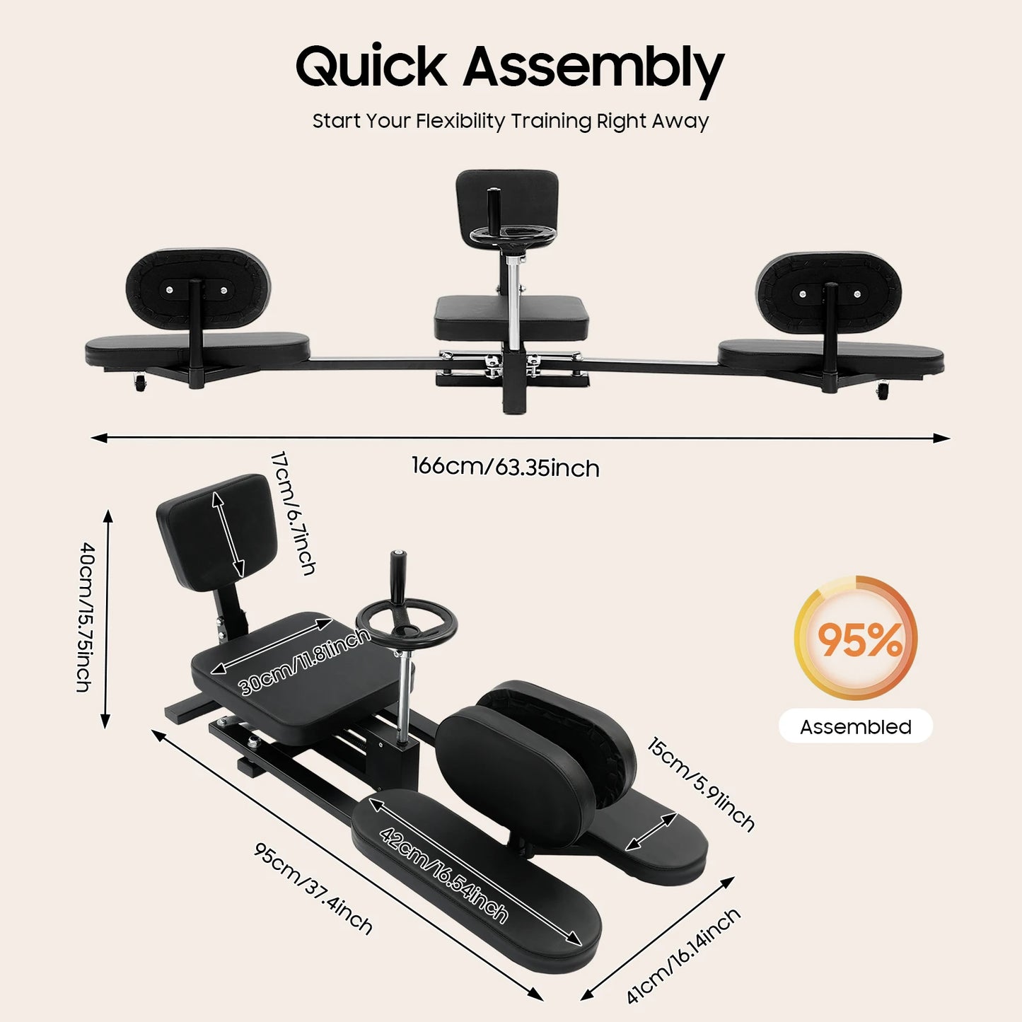 Adjustable Heavy Duty Leg Stretcher For Flexibility Training