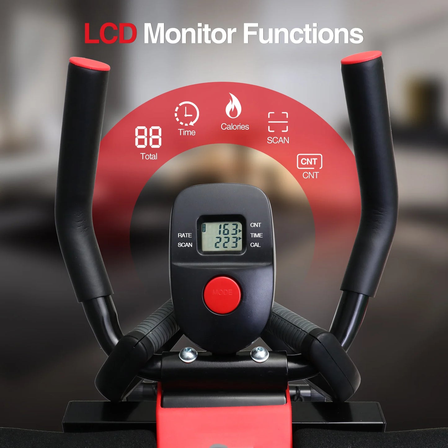 Dual Track Adjustable Foldable ABS Machine LCD Display Resistance Bands