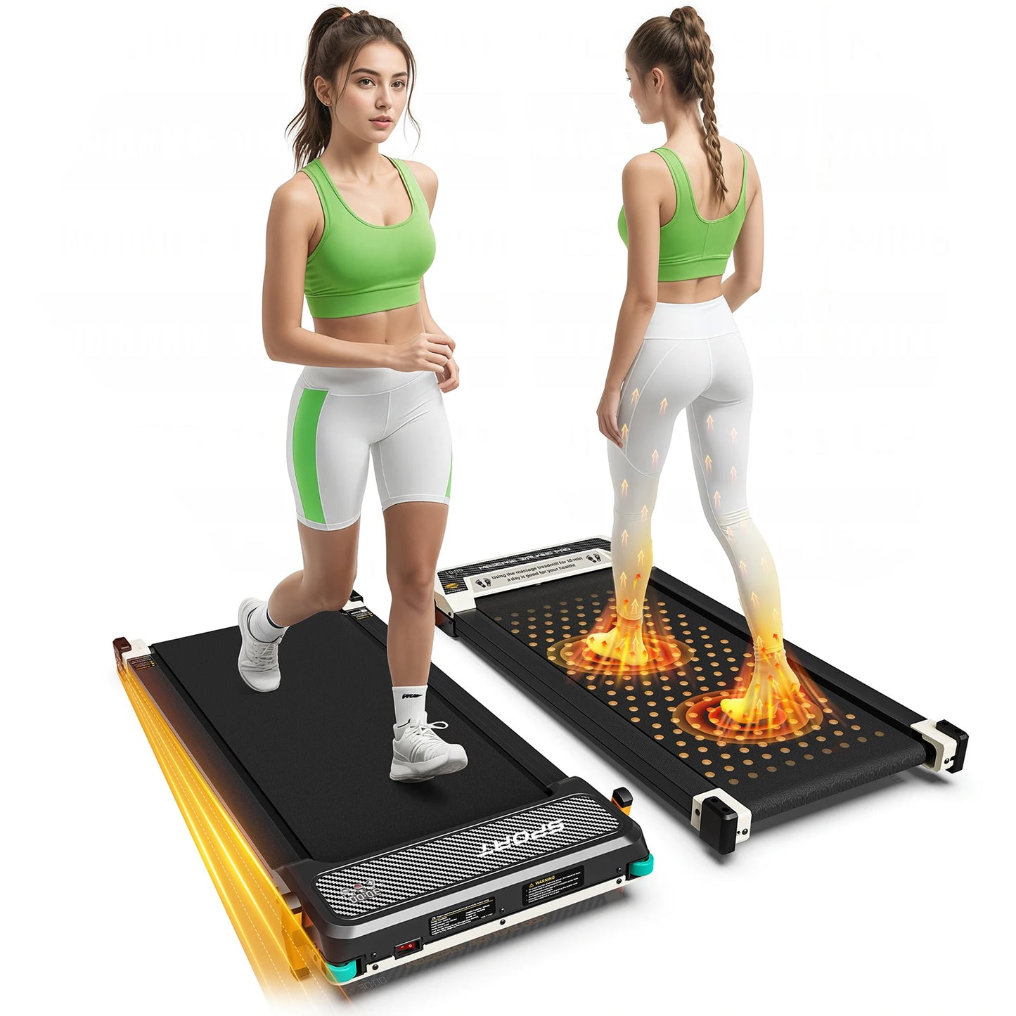 Akluer Motorized Walking Pad With Incline Under Desk Treadmill