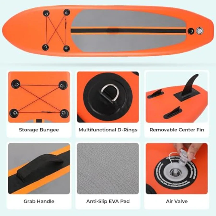 Inflatable Stand Up Paddle Board SUP Ultra Stable With 3 Fin Design And 400 LBS Capacity For Outdoor Water Enthusiasts