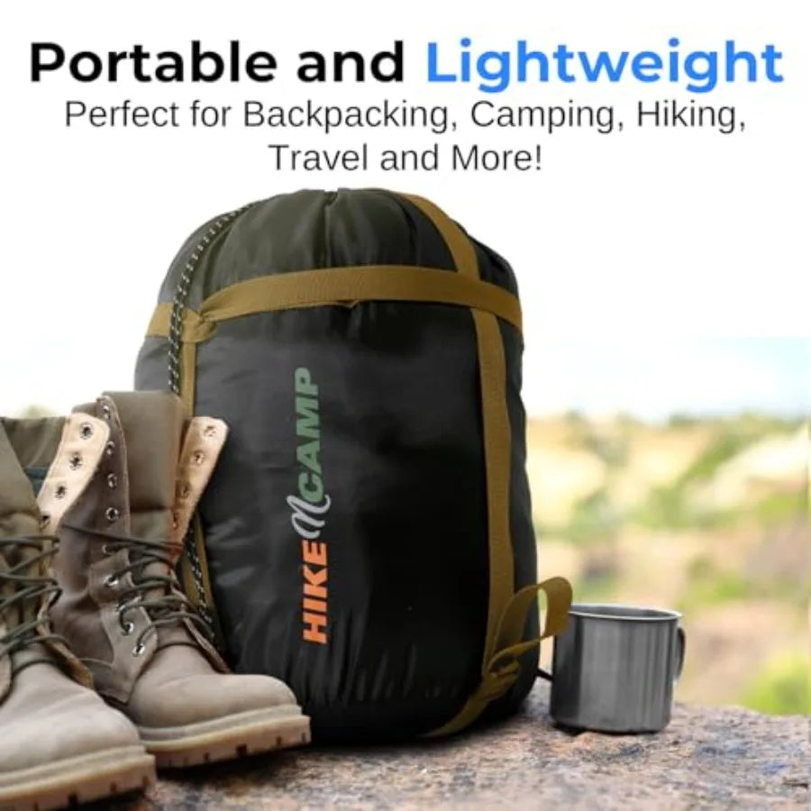Cotton Mummy Sleeping Bag 0 Degree Military Style Lightweight Waterproof