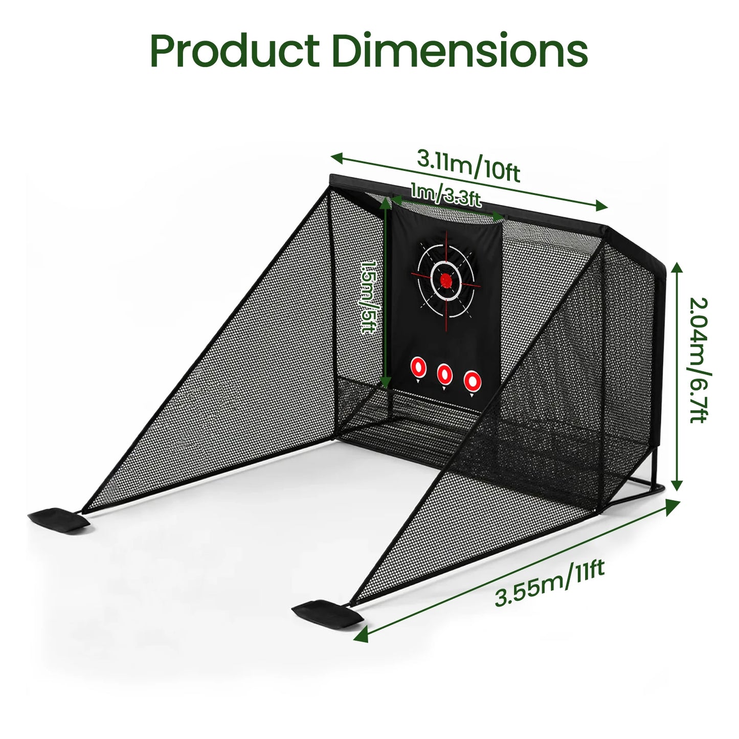 Golf Practice Net 10x7ft Portable Heavy Duty With Target For Home Golfers Indoor Outdoor Training
