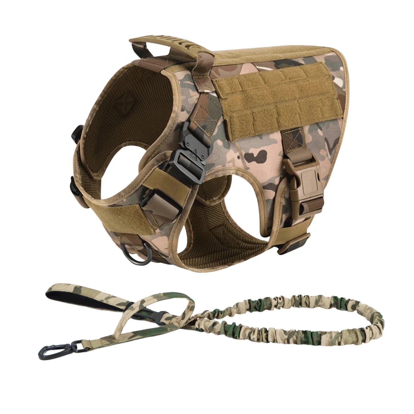 MOLLE Tactical Dog Harness With Padded Quick Release Buckles