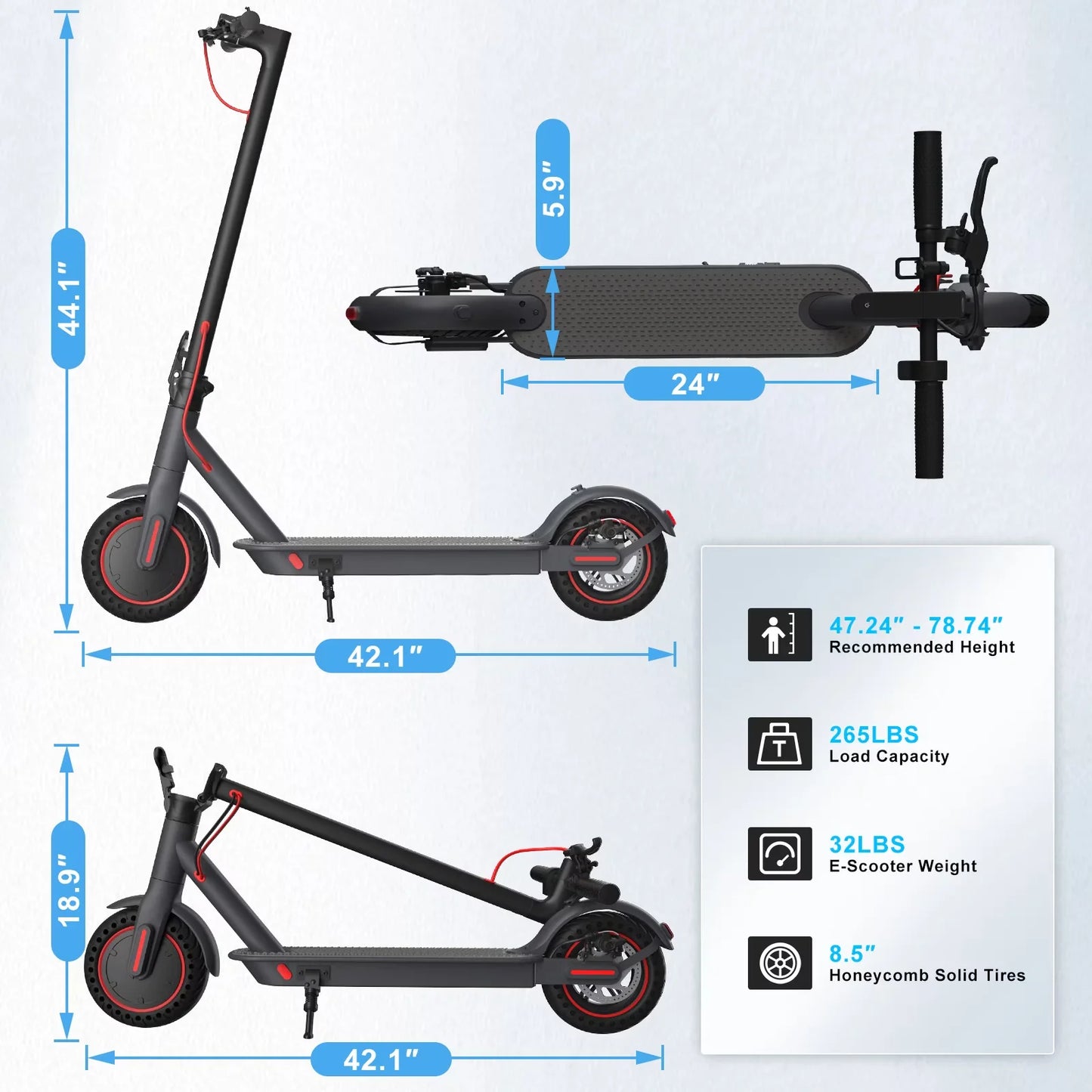 Obx 350W Electric Scooter Foldable 21 Mile Range