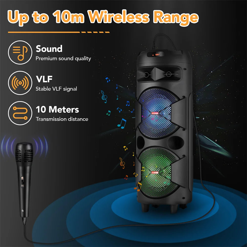 CURUK 5000W Bluetooth Speaker Subwoofer With Remote Microphone