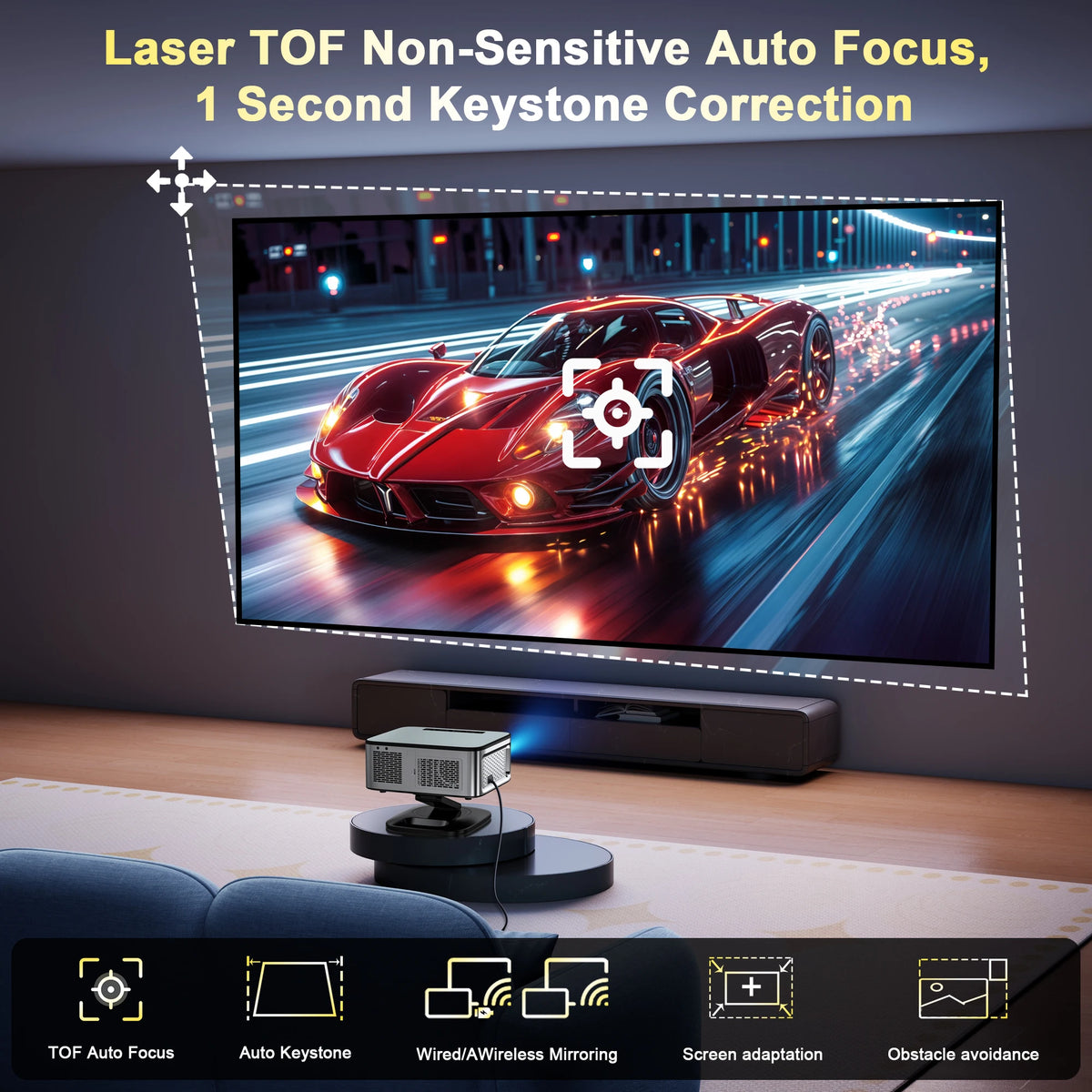 HORLAT 4K Android WiFi Smart Home Theater Projector