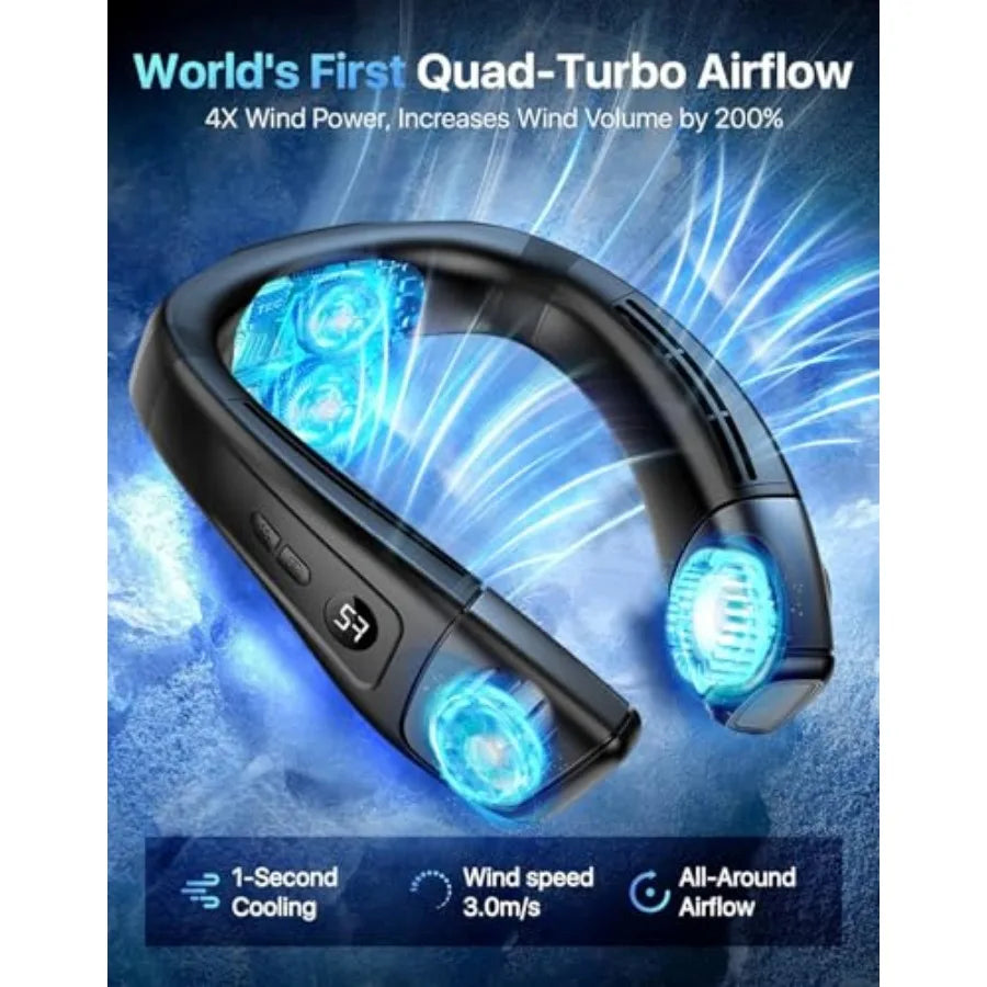 Neck Fan Air Conditioner Wearable Personal AC 360 Degree Airflow