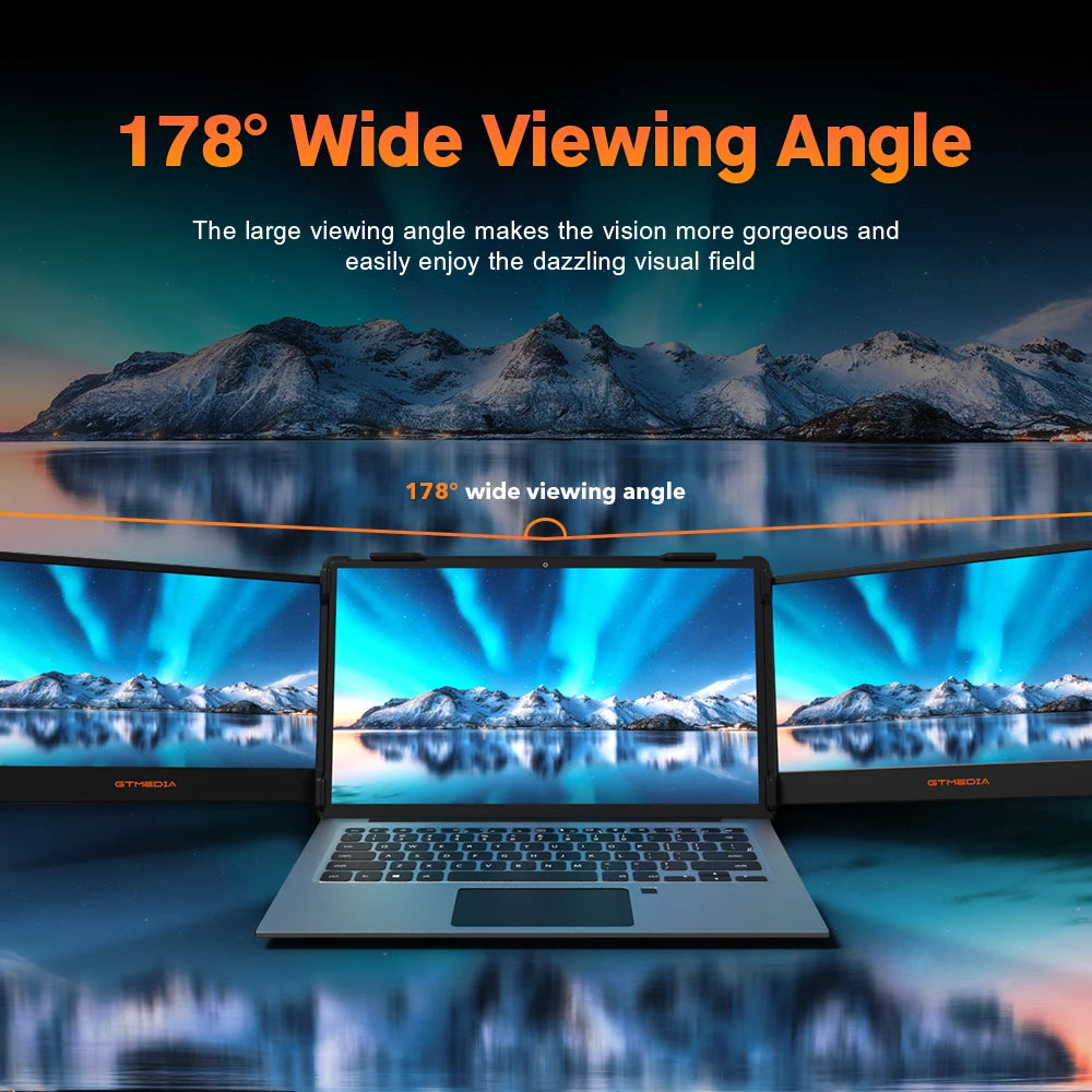 ECAMD Portable Monitor IPS 1920x1080 With USB Built-In Speaker