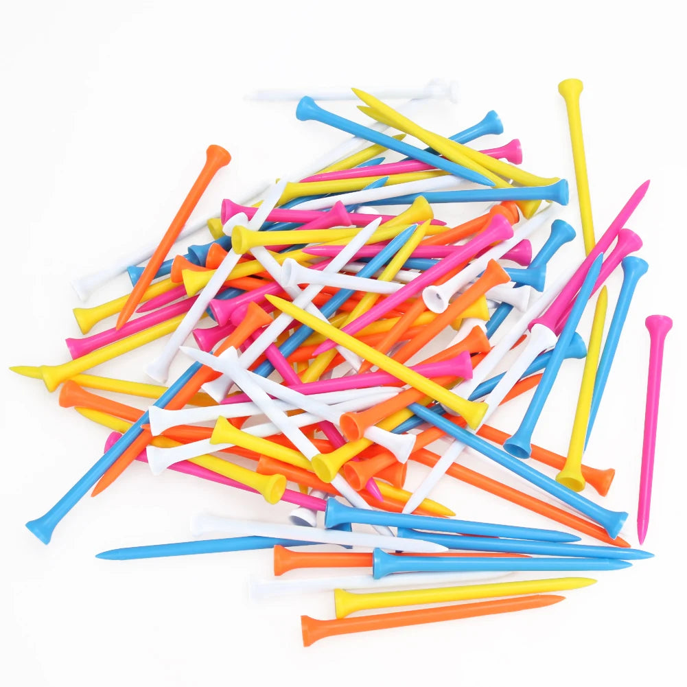 NovaSphere 100pcs Pack 100mm Mixed Color Plastic Golf Tees Training Aid Portable For Beginners And Pros