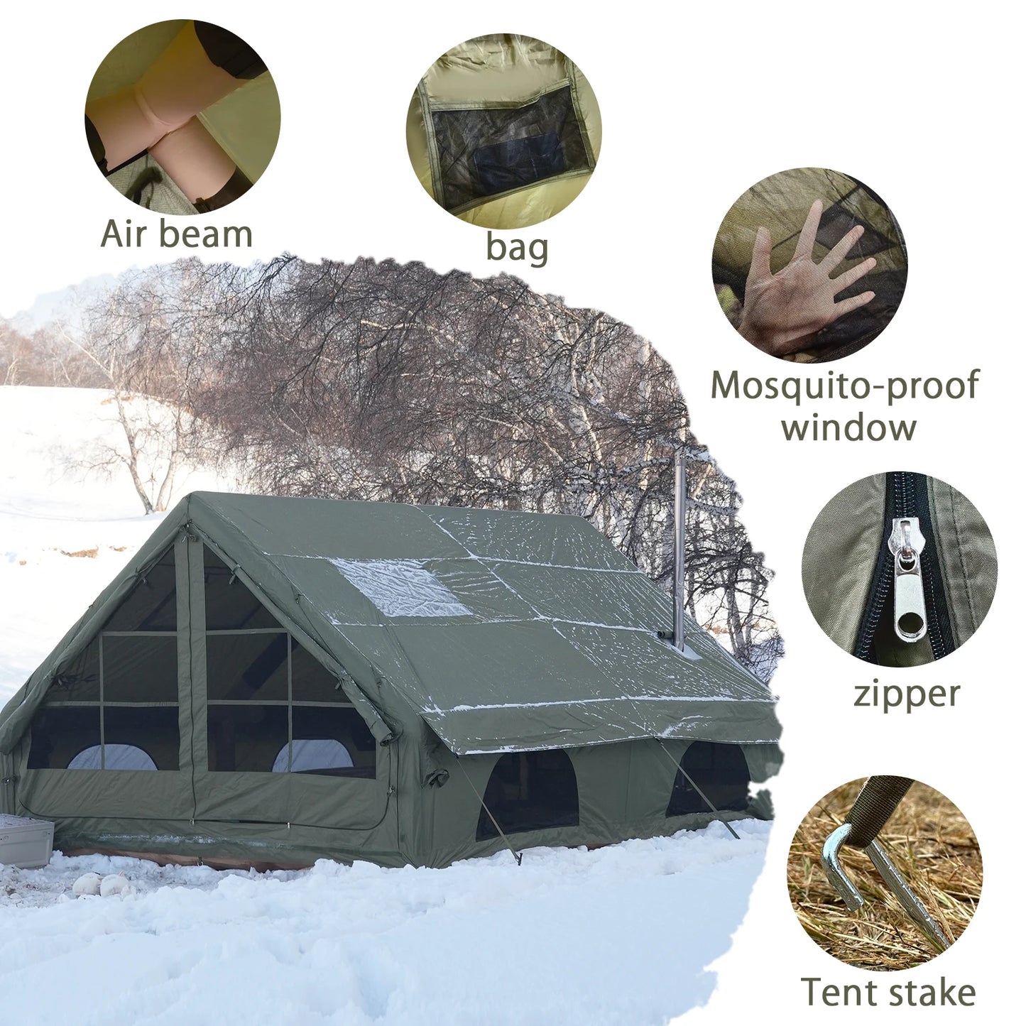 Pakicetus Quick Setup Inflatable Camping Tent For 4 To 8 People