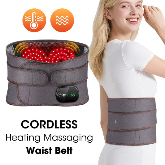 PASTSKY Electric Heating Waist Belt Massager With Red Light Therapy And Vibration For Busy Professionals
