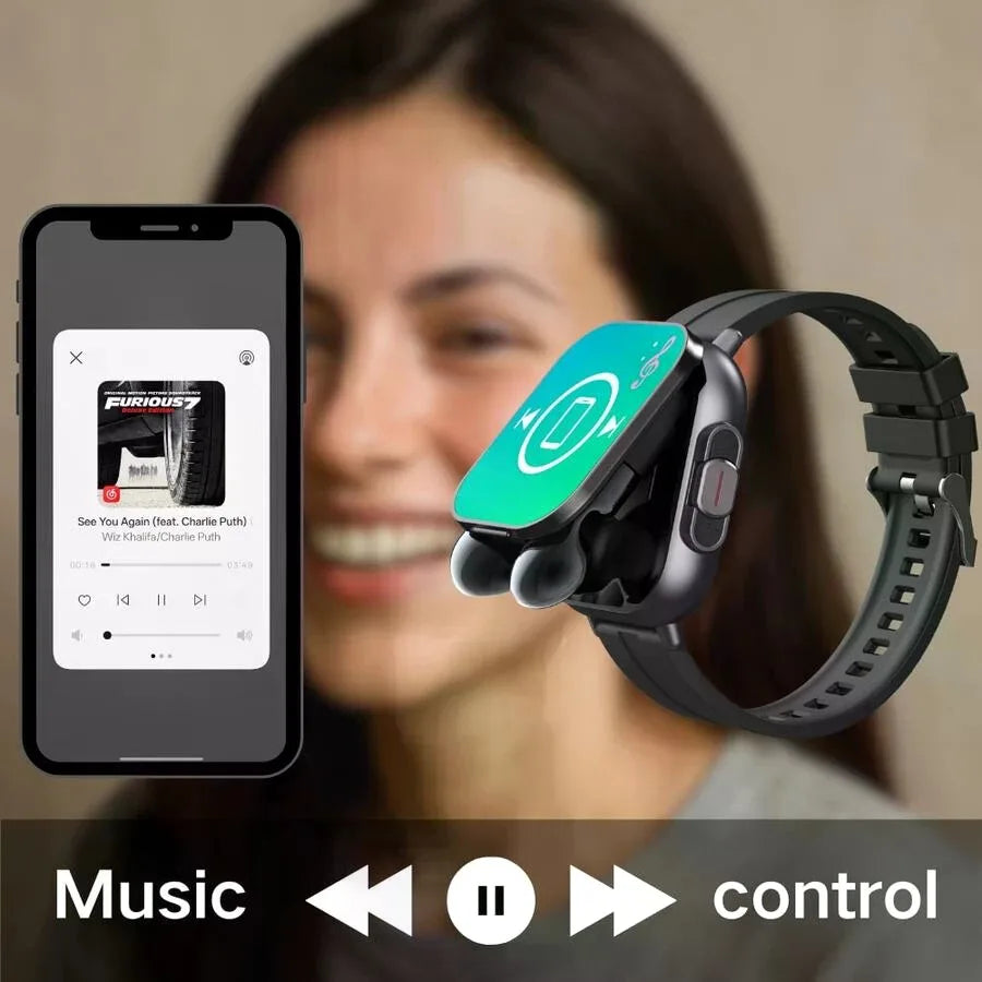 Smart Watch With Earbuds, 2-In-1 Earphones Smart Watch, Wireless Call, Music Play, NFC Unlock, Multiple Sports Mode Data Analysis, Sleep Monitoring, Smartwatch For Android And IOS