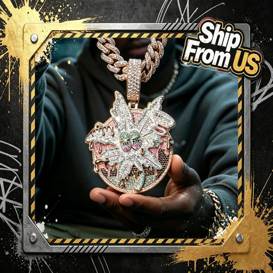 Lyee Cyee Iced Cubic Zirconia Hip Hop Pendant Necklace