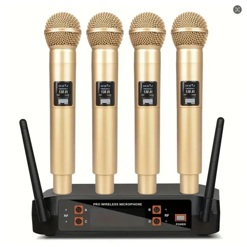 NXG Professional Four Microphone Wireless Receiver System Kit