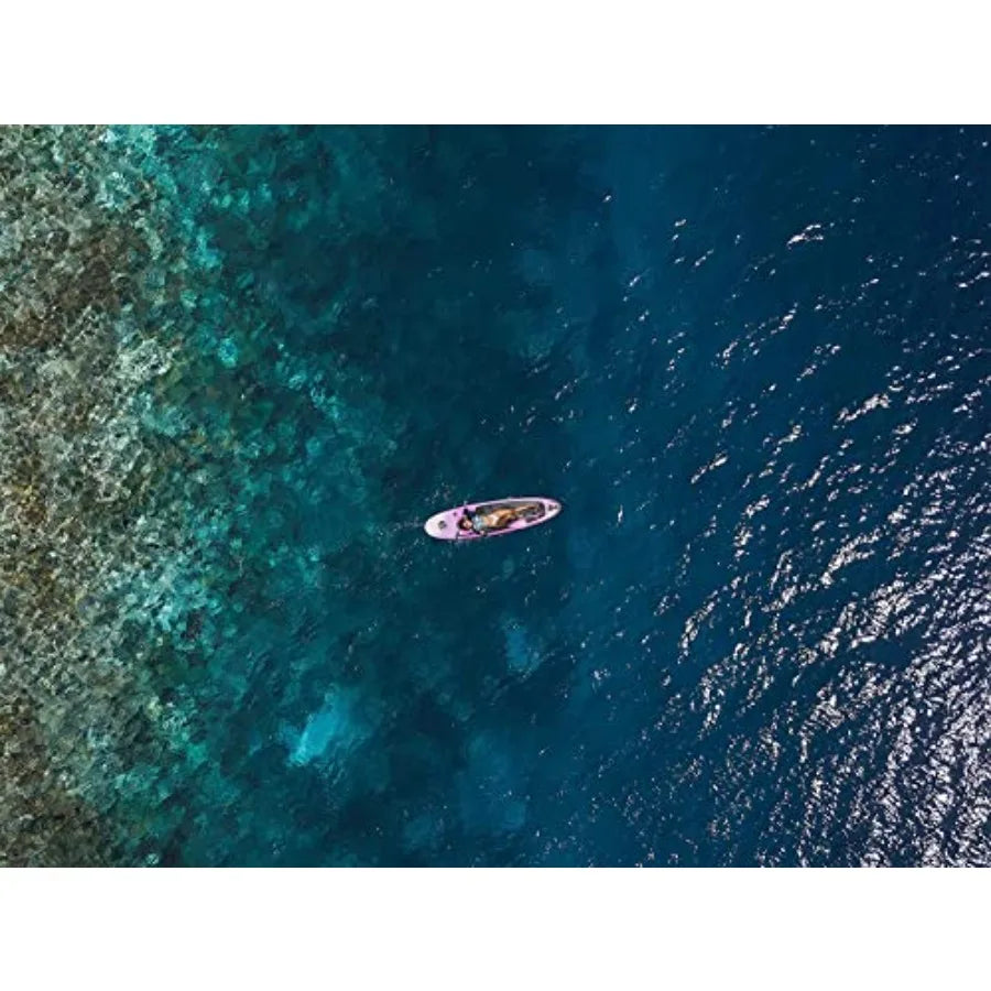 Inflatable Paddle Board For Outdoor Water Sports Extra Wide Lightweight PVC Blue For Beginners