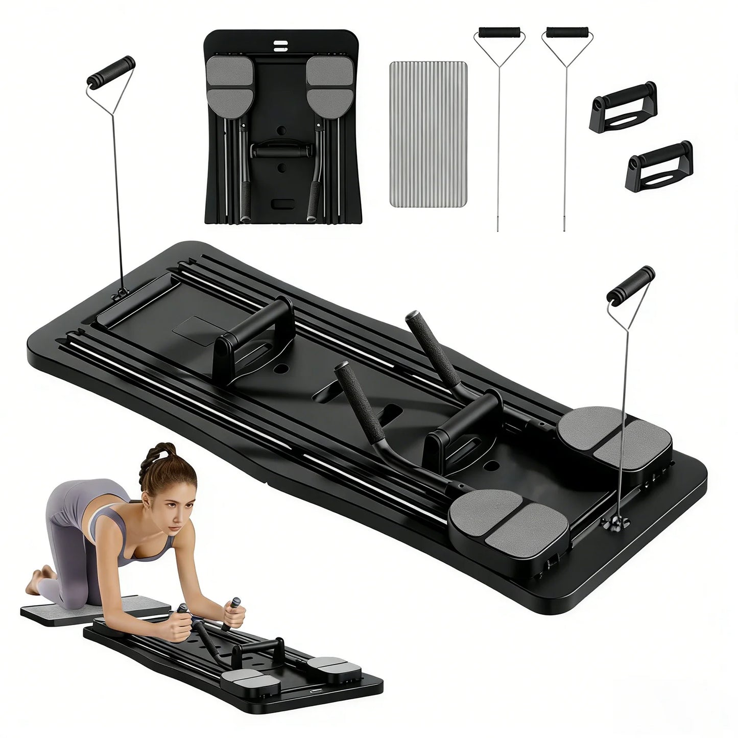 Foldable Ab Workout Board With Resistance Bands For Abs Training