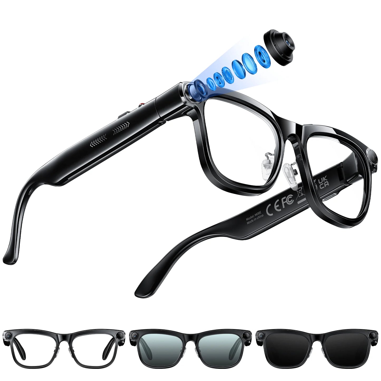 4K HD Camera Smart Glasses With AI Translation And Music