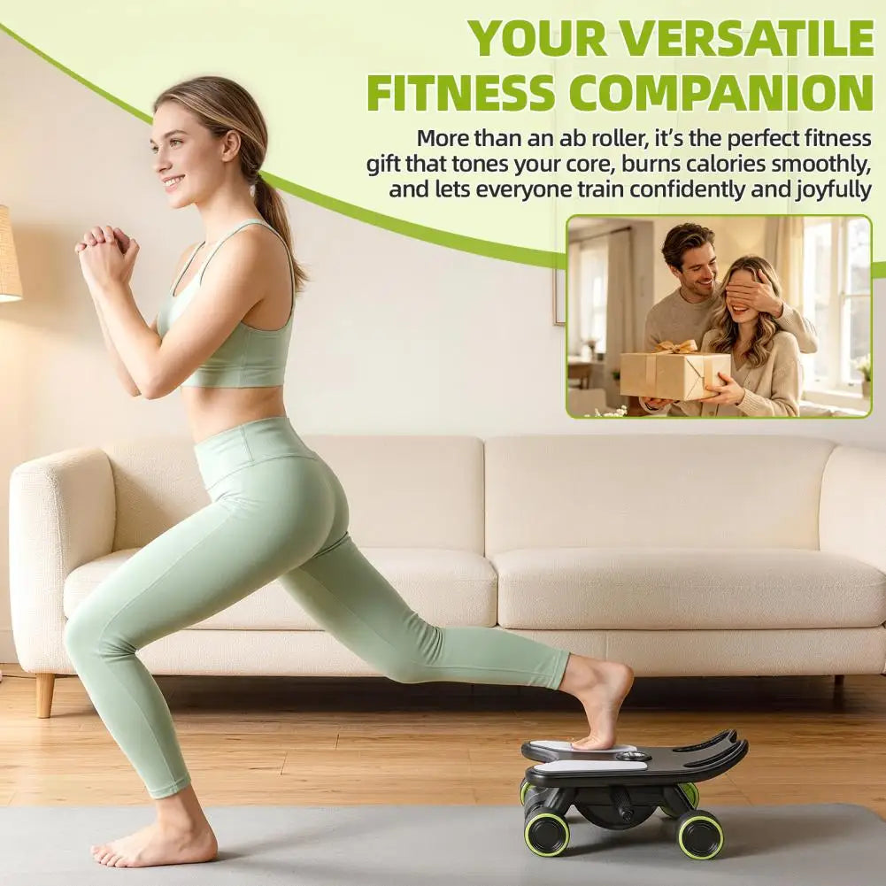 Four Wheel Abdominal Roller Trainer For Core Strength Exercise