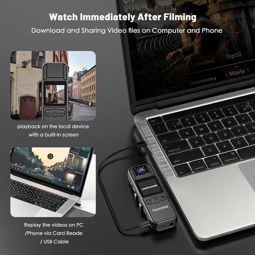 1080P HD Mini Wearable Body Camera With 128GB Memory For Outdoor Recording