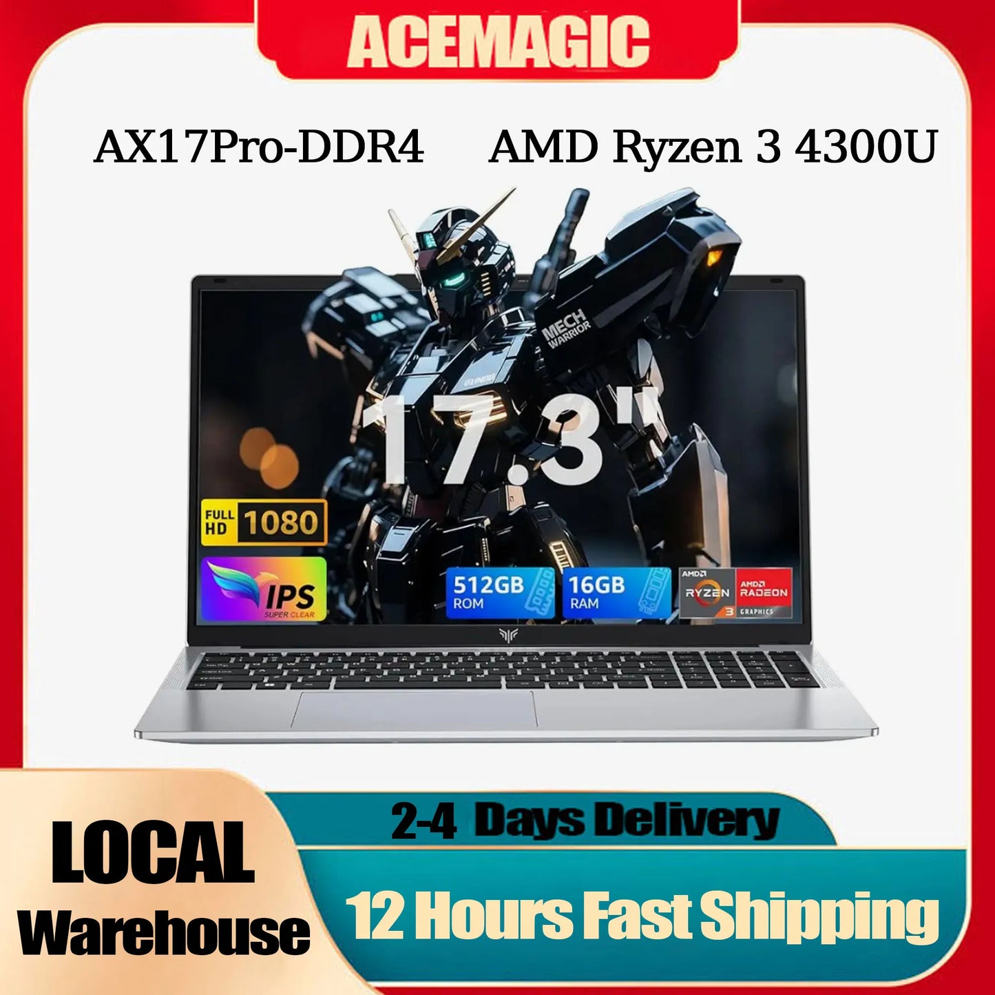 ACEMAGIC AX17Pro Laptop Ryzen 3 4300U 16GB DDR4 512GB NVMe