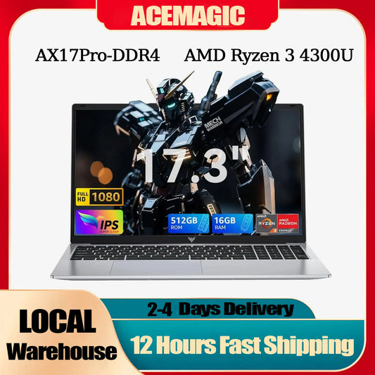 ACEMAGIC AX17Pro Laptop Ryzen 3 4300U 16GB DDR4 512GB NVMe