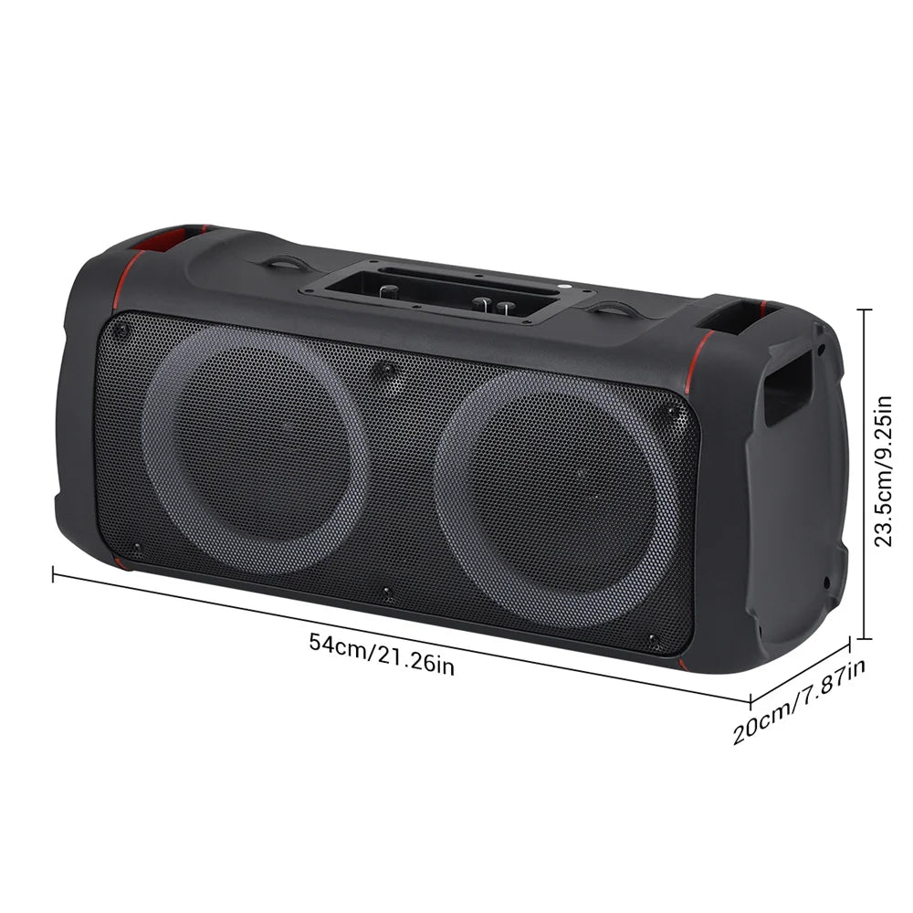 CURUK Bluetooth Speaker LED Light Dual Subwoofer Portable Outdoor