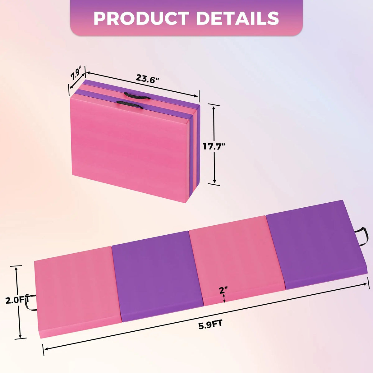 HiMISS Folding Gymnastics Tumbling Mat for Yoga Pilates Home Fitness