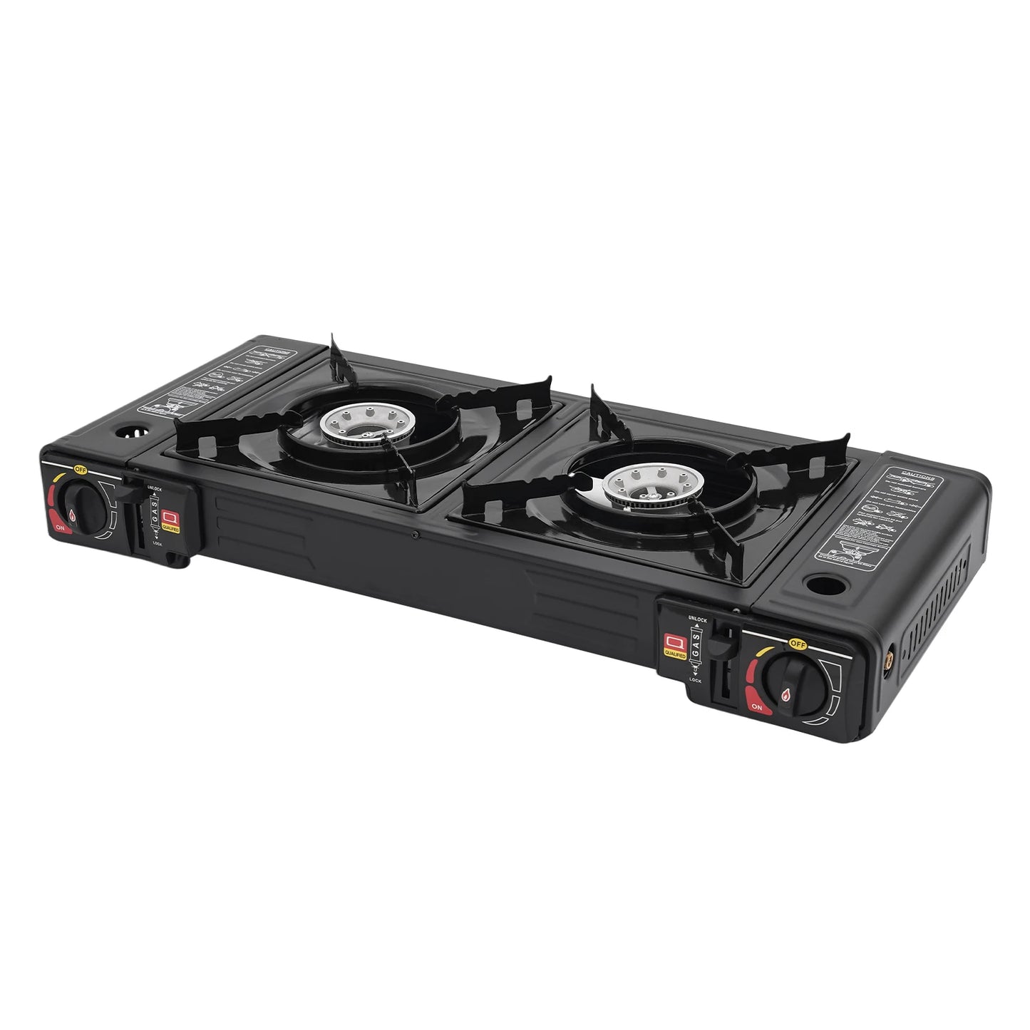 Portable 2 Burner Camping Stove With Ignition For Outdoor Cooking
