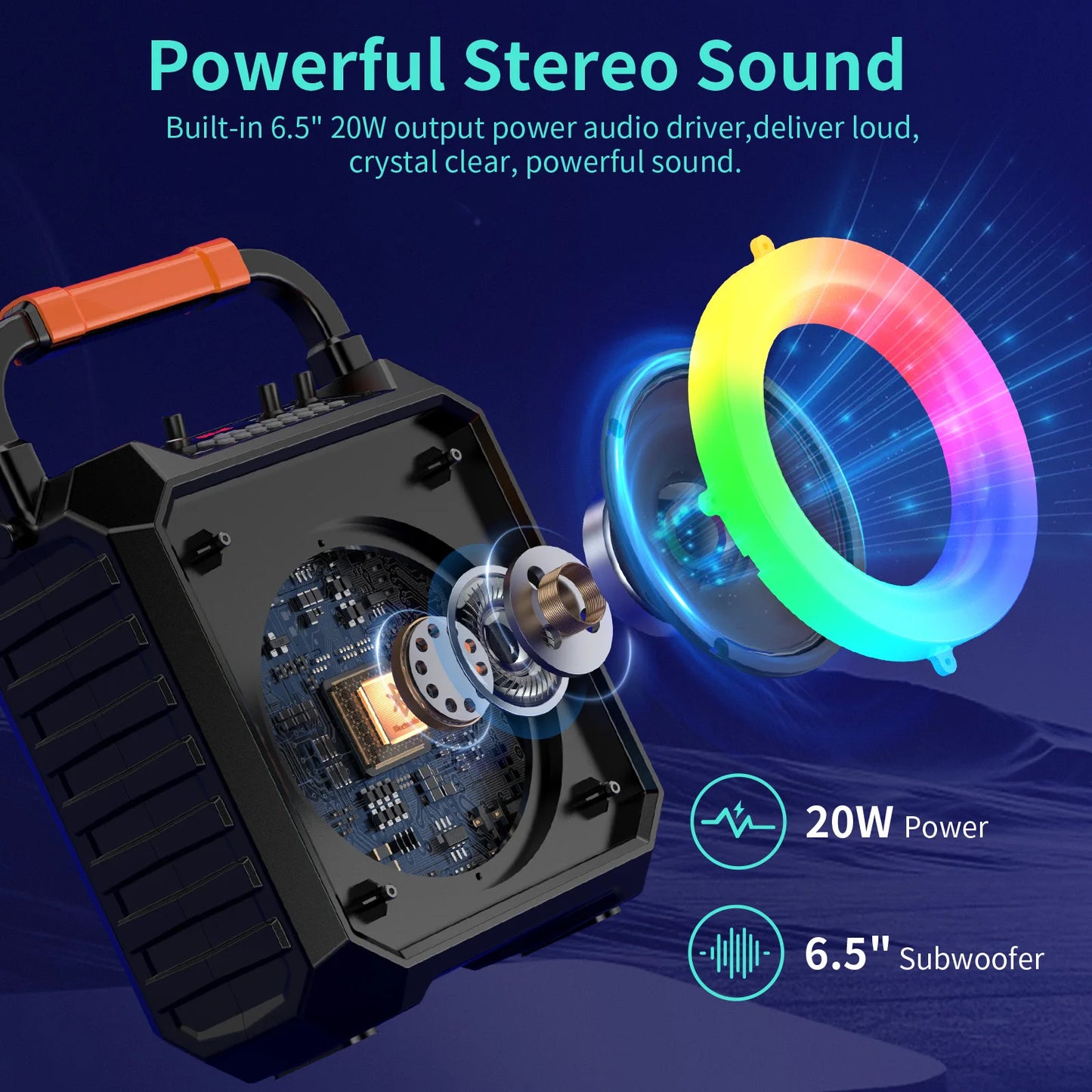 FanFun T17T Wireless Bluetooth Karaoke Speaker With Two Microphones