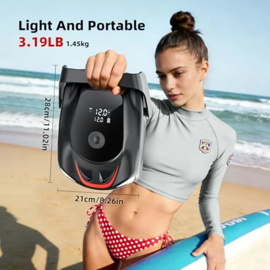 Electric Paddle Board Pump For SUP Kayak And Boat, 22 PSI, Rechargeable 12000mAh, Three Stage Inflation Deflation