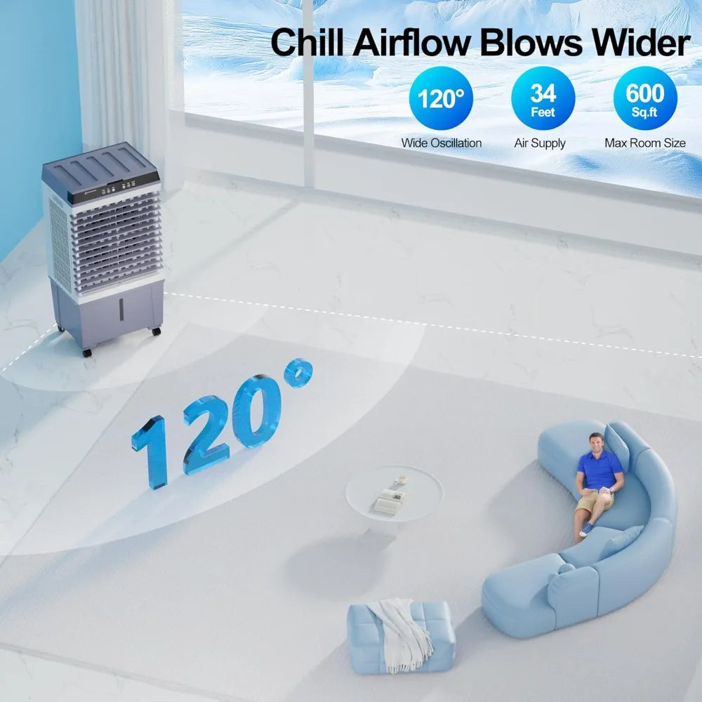 1800 CFM Swamp Cooler 3 In 1 Portable Evaporative Air Cooler For Room