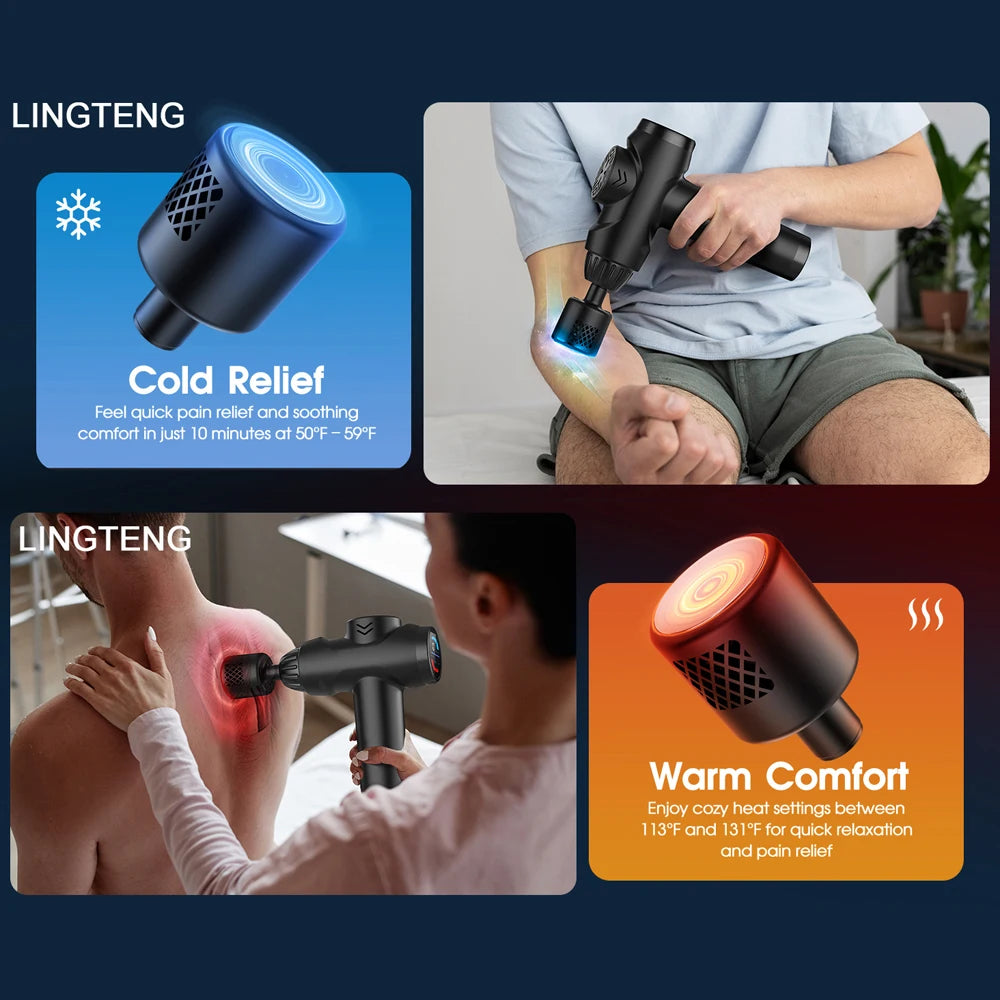 LINGTENG Massage Gun with Hot and Cold Therapy Deep Tissue Percussion