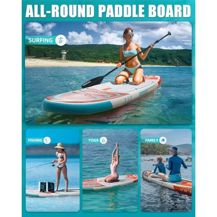Inflatable Stand Up Paddle Board For Outdoor Enthusiasts Water Sports Ultra Stable Lightweight Durable PVC Blue