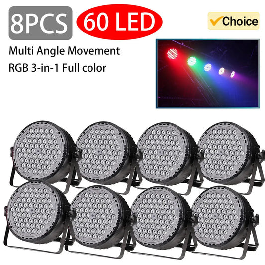 8PCS 60 LED RGB Stage Par Light DMX512 Sound Activated