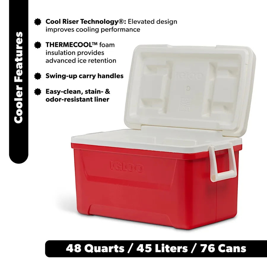 Hard Sided Ice Chest Cooler For Outdoor Picnics And Camping