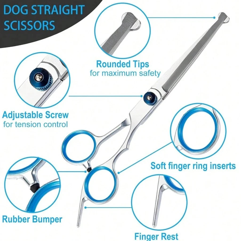 SHUYU Pet Grooming Scissors Kit Stainless Steel With Case