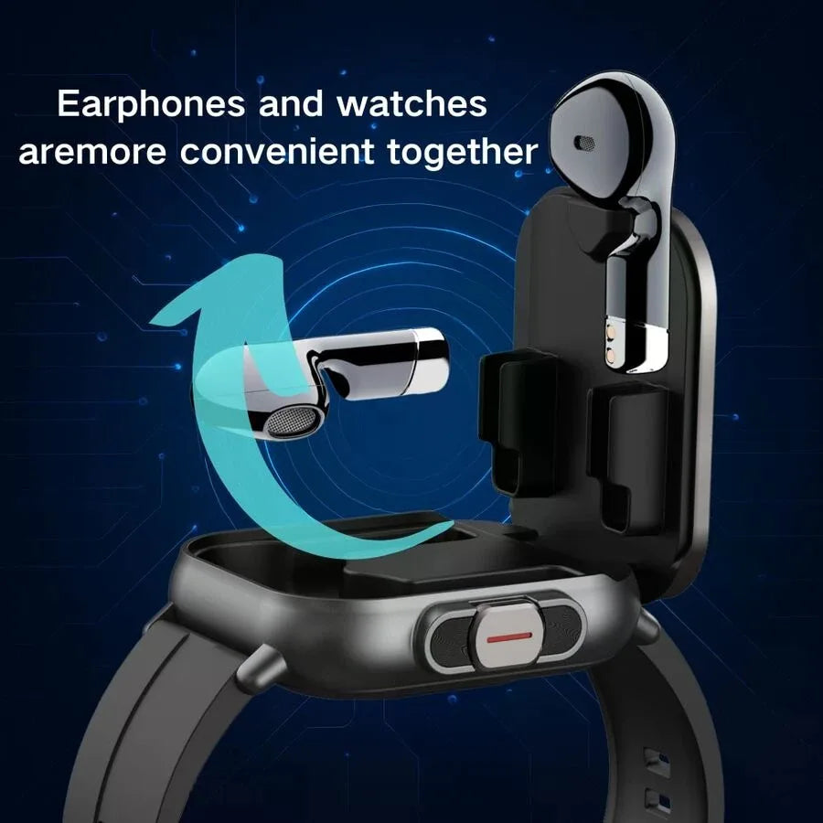 Smart Watch With Earbuds, 2-In-1 Earphones Smart Watch, Wireless Call, Music Play, NFC Unlock, Multiple Sports Mode Data Analysis, Sleep Monitoring, Smartwatch For Android And IOS