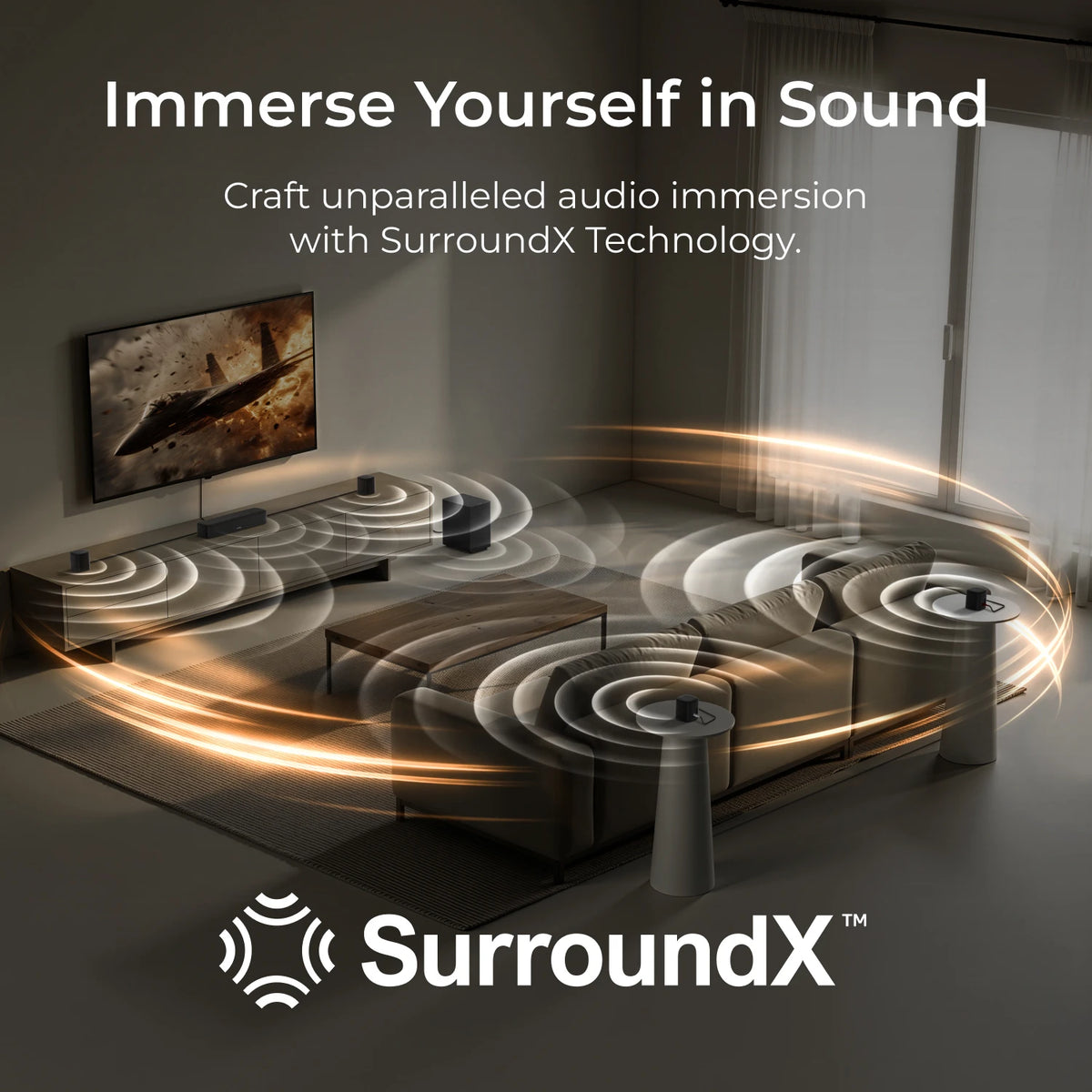 ULTIMEA 7.1 Channel Surround Soundbar With Subwoofer And Speakers