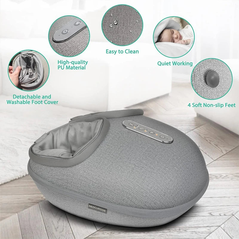 Medcursor Foot Massager With Heating Therapy Adjustable Shiatsu Kneading Roller