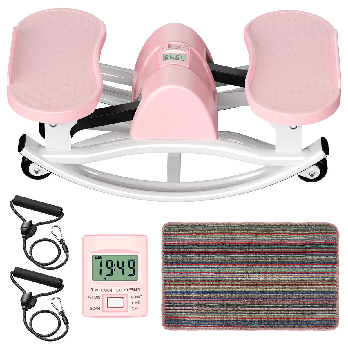 Twist Stepper Machine with Resistance Bands and Digital Display