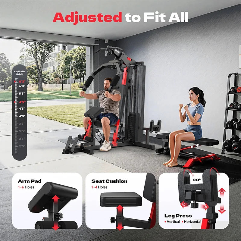 Pooboo Multifunction Home Gym Machine for Full Body Strength Training