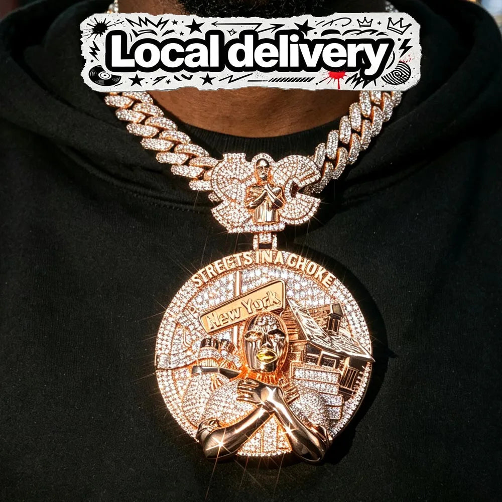 Lyee Cyee 18K Gold Plated Cubic Zirconia Hip Hop Pendant
