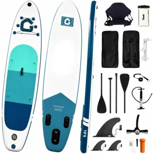 Inflatable Stand Up Paddle Board Ultra Stable Wide Design Durable PVC For Outdoor Water Sports Non Slip Deck Beginners
