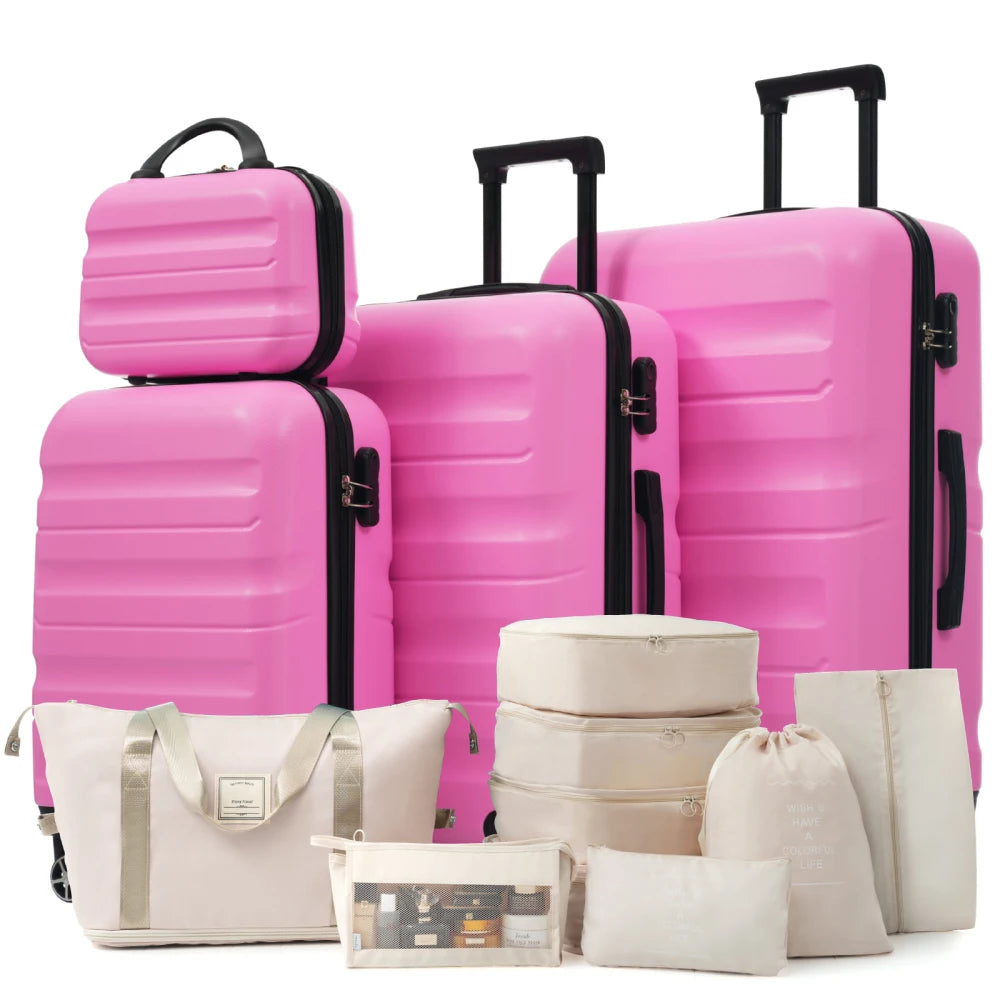 Hardshell ABS Luggage Set Lightweight Durable With Dual Spinner Wheels