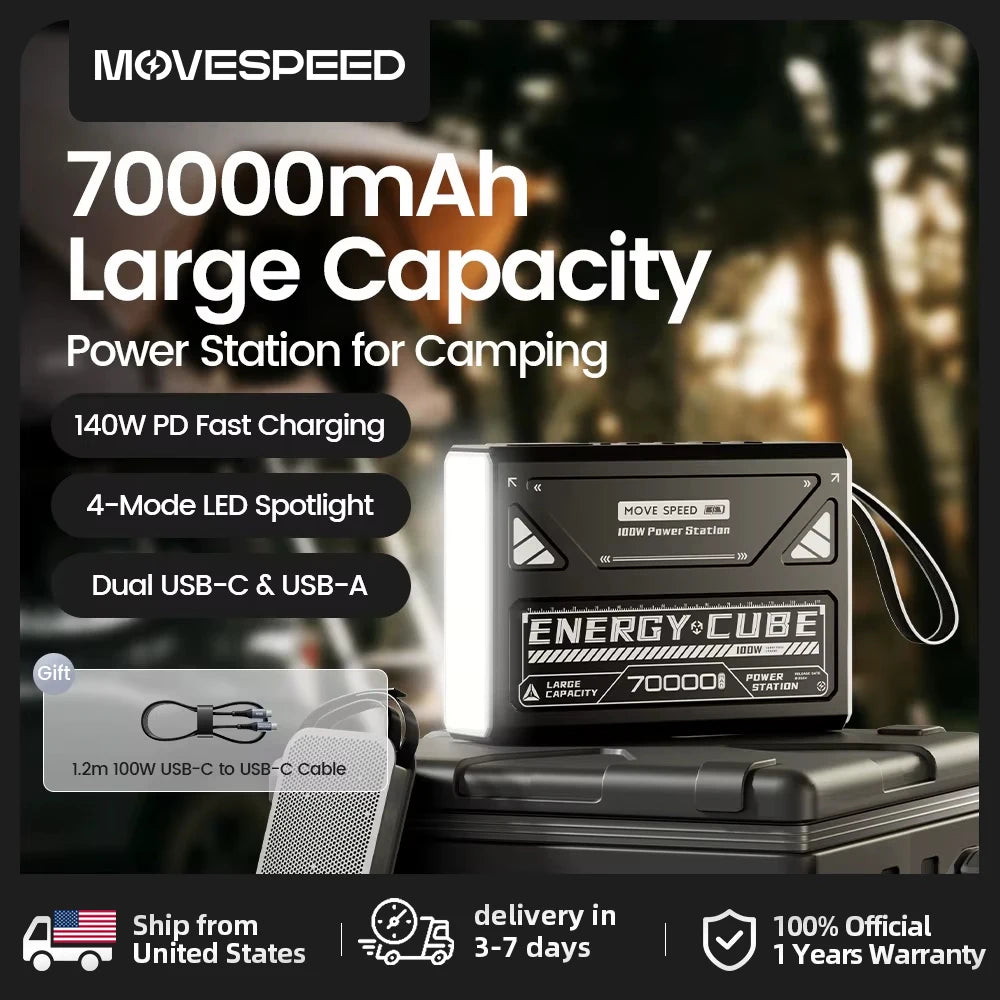 LED Camping Lantern 70000mAh Rechargeable Battery Power Bank Outdoor