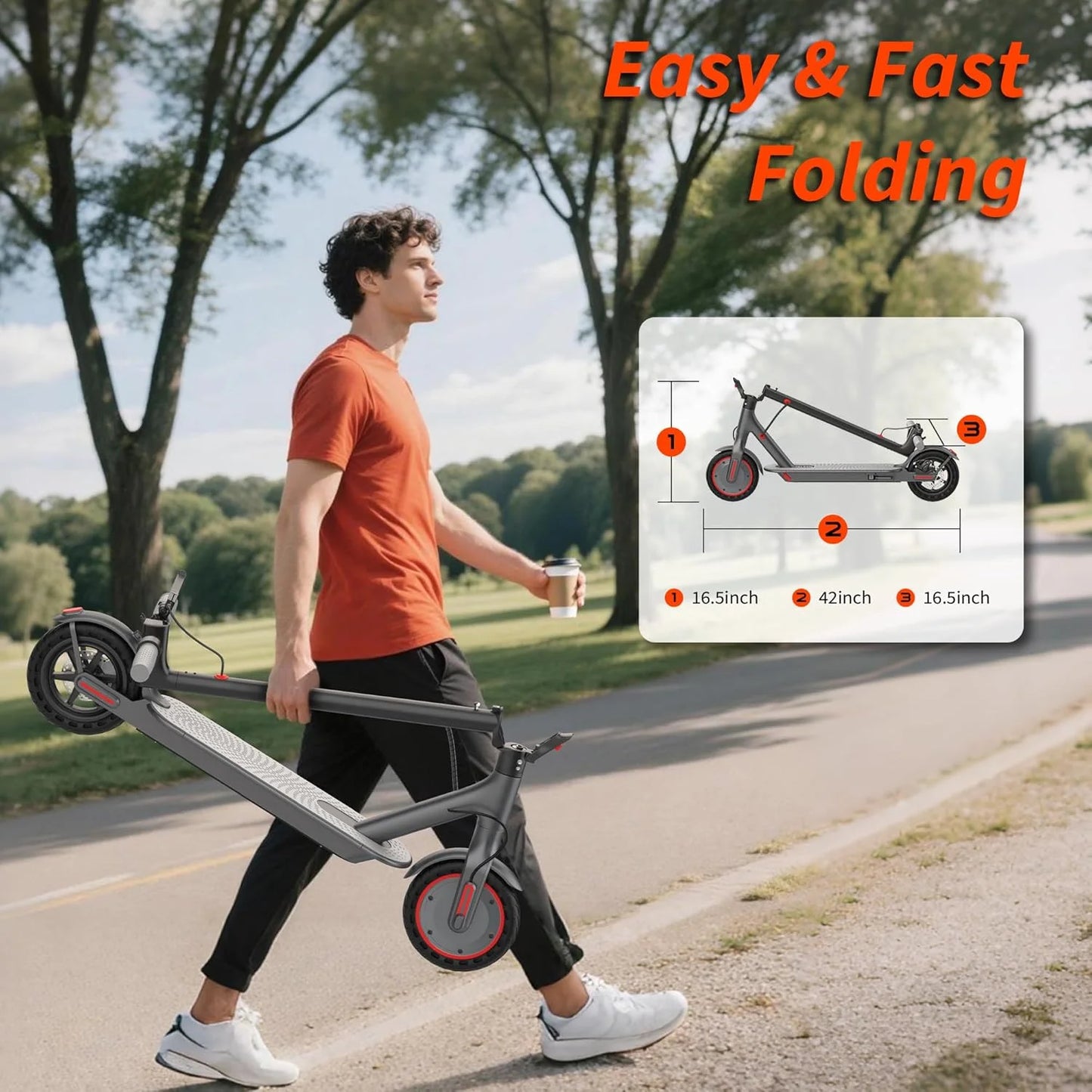 AOVOPRO ES80 350W Electric Scooter For Adults With Smart App Control Foldable 19MPH Max Speed 21 Mile Range